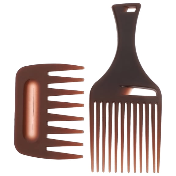 ACDANC 2 Pcs Wide Tooth Hair Pick Comb, Plastic Afro Styling Brush for Curly Hair, Thick Hair & Beards, Salon & Home Use