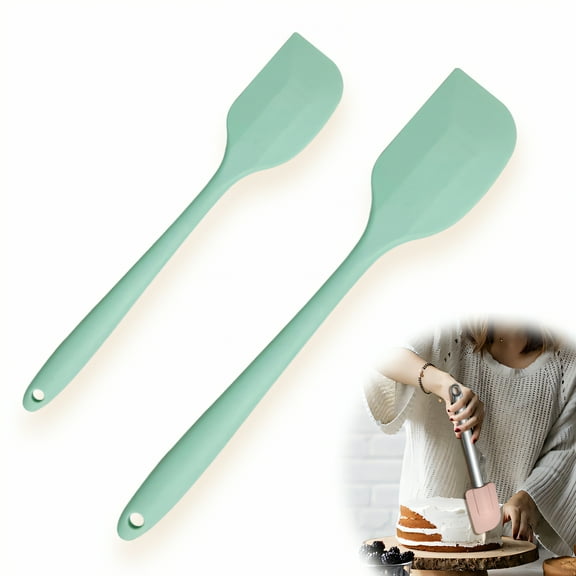 ACDANC 2 Pieces Silicone Spatula,Batter Mixing Tool Kitchen Spatula,Cake Scraper Non-Stick Cake Cream Butter Scraper Baking Mixing Tool,Mix2