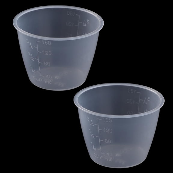ACDANC 2 Pieces Transparent Rice Measuring Cups,160Ml 3/4 Cup Rice-Cooker Cups Plastic Double Scale Small Laundry Measuring Rice Cup Replacement for Cooking,Dog Cat Food Measuring