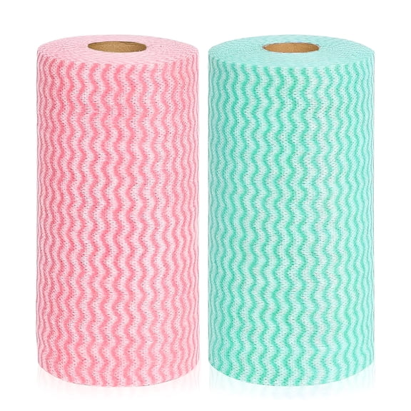 ACDANC 2 Rolls of 100 Sheets,Reusable Cleaning Wipe,Household & Kitchen Towels,Disposable Cleaning Cloth,Dish Cloth Dish Towels Dish Rags Reusable Kitchen Paper Towels,Wash Towels