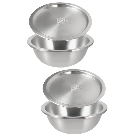 ACDANC 2 Sets Stainless Steel Mixing Bowls Salad Simple Design Easy to Clean Deep Nesting for Kitchen with Cover