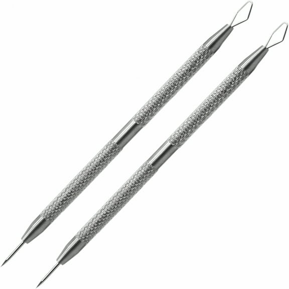 ACDANC 2-in-1 Facial Milia Removal and Whitehead Extractor & Lancet Circle Loop & Sharp Needle Pimple Popper Tool for Nose Face, Blemish Blackhead Extraction Pimple Acne (2pcs)