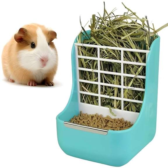 ACDANC 2-in-1 Hay Feeder for Guinea Pig and Rabbit, Indoor Food Bowl