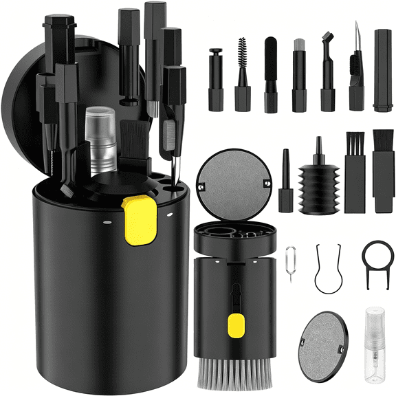 ACDANC 20 in 1 Multifunctional Cleaner Kit for Electronic Devices, Keyboard Cleaning Brush, Headphones Cleaner Kit for Multi-Tool for Cleaning Laptop, Earbuds, Camera, Cellphones (White)