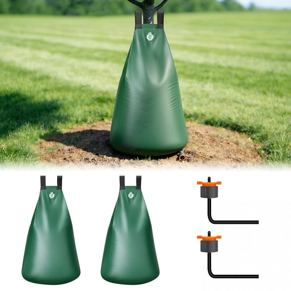 ACDANC 20 Gallon Tree Watering Bag, 2 Pack, Slow Release 1-5 Days, Deep Root & Automatic Drip Irrigation System, for Multi-Trunk Newly Planted Small Trees and Shrubs