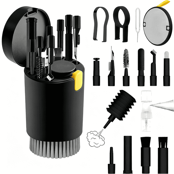 ACDANC 20-In-1 Laptop Phone Screen Earbud Cleaning Kit, Keyboard Cleaner Kit, Keyboard Cleaning Kit with Electronic Cleaning Brush Spray for Airpods Pro, Ipad, Iphone Pro, Camera, Computer Cleaning