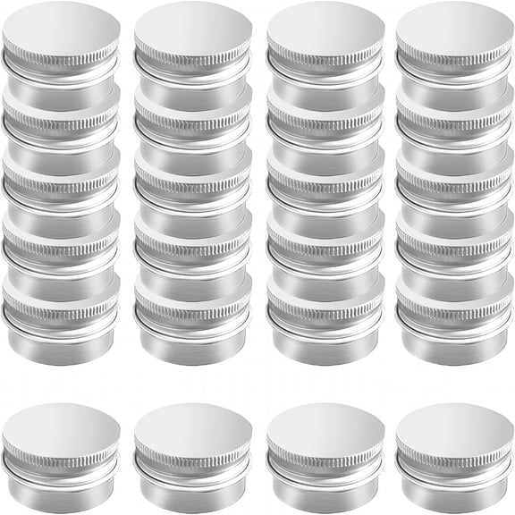 ACDANC 20 Pack 1 oz Aluminum Tin Jar with Screw Lid 30 ml Round Refillable Containers