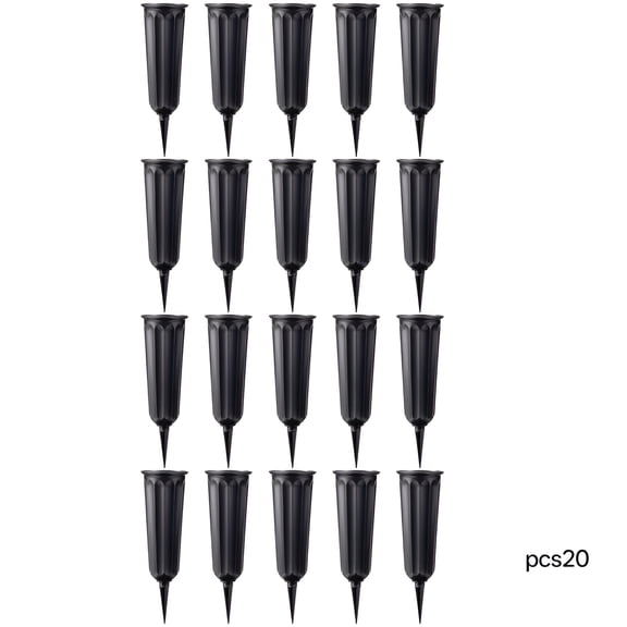 ACDANC 20 Pack Cemetery Vases with Spikes,Plastic Vases for Flowers,Grave Decorations for Cemetery,Grave Flower Holder,Cemetery Vases for Grave Memorial Floral Vases (Black)