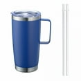 thumbnail image 1 of ACDANC 20 oz Tumbler Mug with Lid and 2 Straws,Insulated Travel Coffee Mug with Handle,Double Wall Stainless Steel Vacuum Coffee Tumbler,Thermal Coffee Cup (Navy Blue), 1 of 7