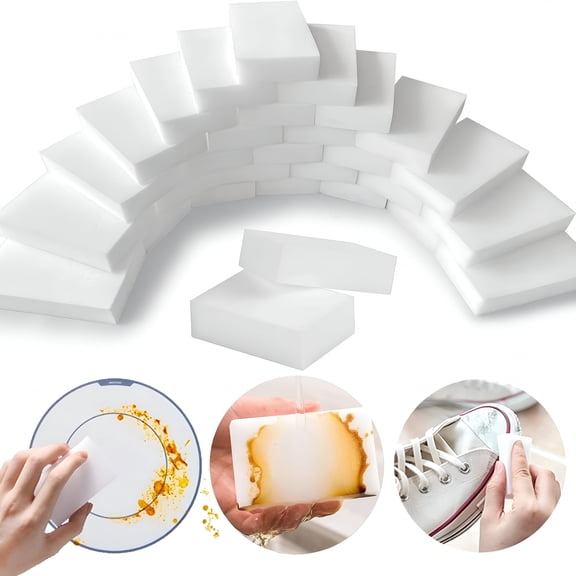 ACDANC 200 Pack Magic Sponge Eraser Sheets,Melamine Sponge Foam,Multi-Functional Household Cleaning Non-Scratch Scrub Sponge Pads for Kitchen,Bathroom,Tub,Sink,Furniture,Car,Walls,Shoes