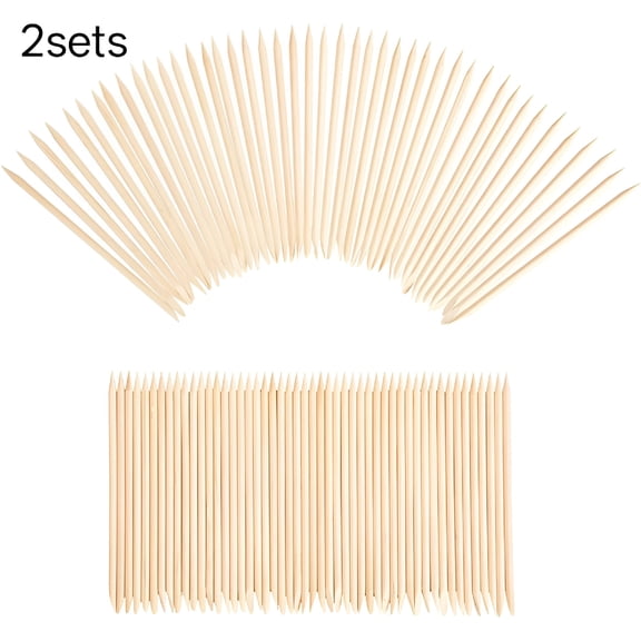 ACDANC 200 Pieces Orange Wood Nail Sticks 4.5 Inch Nail Cuticle Stick Double-End Wood Cuticle Pusher Nail Art Manicure Pedicure Tools