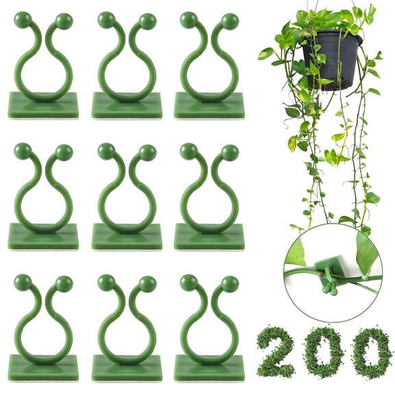 ACDANC 200 Plant Climbing Wall Fixture Clips Self Adhesive Plant Hooks For Wall Plant Support Vine Wall Clips For Climbing Plants Indoor