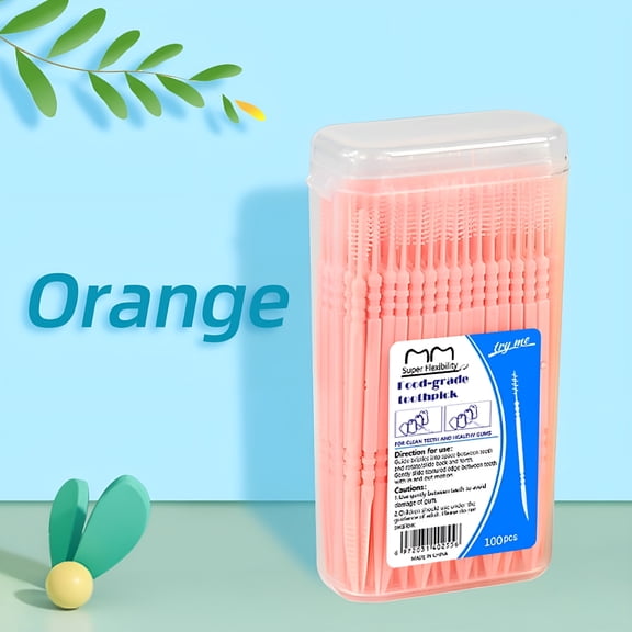 ACDANC 200Pcs/Box Double Head Dental Floss Interdental Toothpick Brush Teeth Stick Dental Oral Care Toothpicks Floss Pick Double Floss Picks