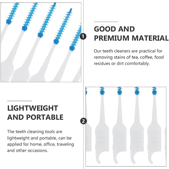 ACDANC 200Pcs/Box Interdental Brushes,Braces Floss Picks,Soft Silicone Double-Ended Tooth Picks,Toothpicks Floss Picks,Floss Sticks for Adults,Necessary for Hygienicing Teeth