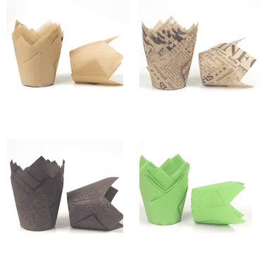 ACDANC 200Pcs Cake Box,High-Temperature Resistant Material Cupcake Liners,Thick Cup Base Eco-Friendly Materials Cupcake Carrier,Style 3