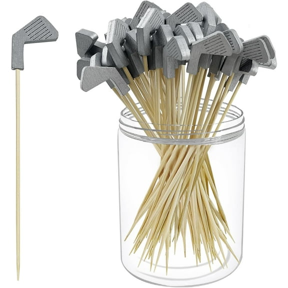 ACDANC 200Pcs Golf Cocktail Picks,4.7 Inch Golf Themed Fruit Toothpick,Party Toothpicks for Appetizers Cocktail Decorations for Party Supplies
