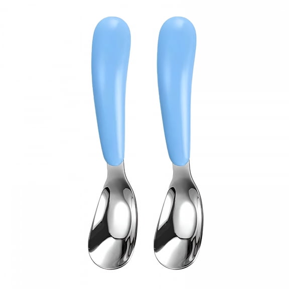 ACDANC 2026 New 1/2Pc Toddler Spoons Baby Spoons for Self-Feeding, Stainless Steel Kids Spoons with Round Handle Metal Toddler Utensils Children'S Silverware Set, Dishwasher Safe Toddler Spoons