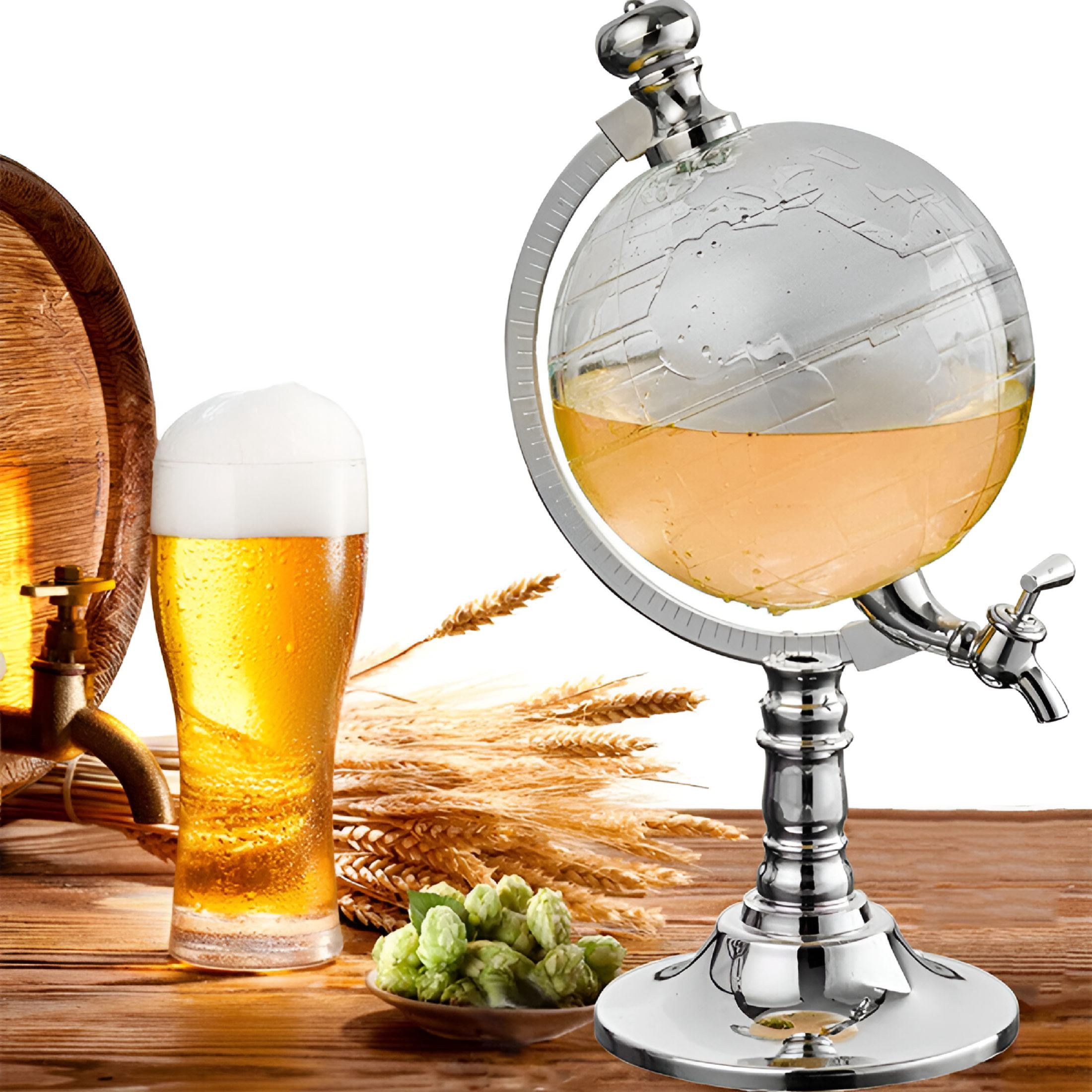ACDANC 2026 New 1.5L Globe Drink Dispenser Beverage,Liquor Drink Dispenser with Tap Pump Machine,Beer Wine Whiskey Party Bar Club
