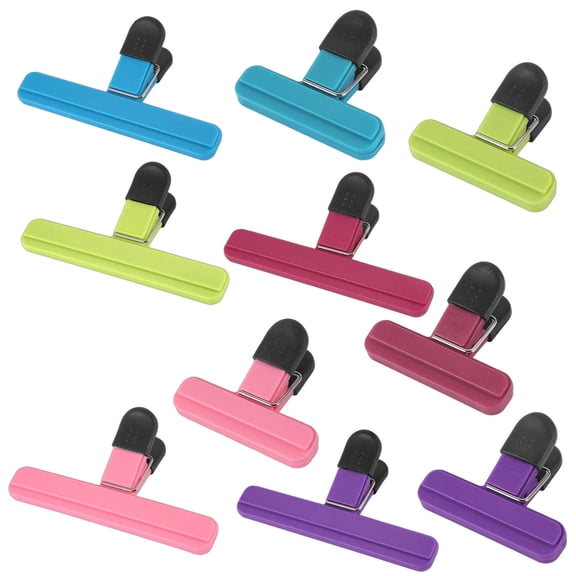 ACDANC 2026 New 10 Pcs Chip Clips Secure Anti Slip Grip and Elastic Spring Binder Clips Ergonomic Rubber Handles Bag Clips for Food Style9 for Kitchen Snacks Food Storage Sealing Bags Organizing