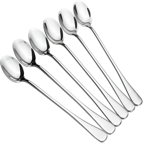 ACDANC 2026 New 10 Piece Long Handle Iced Tea Spoon,Stainless Steel Coffee Mixing Spoons-Long Cream Dessert Spoons for Home, Cafe, Bar, Restaurant