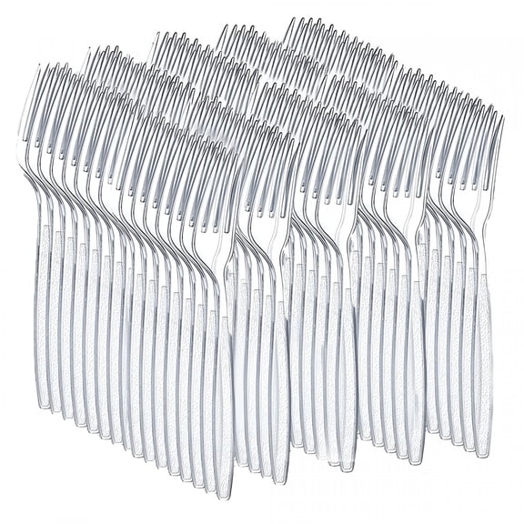 ACDANC 2026 New 100 Count Silverware Set Heat Resistant Disposable Plastic Utensils Set Plastic Cutlery Set Plasticware Bulk for Party