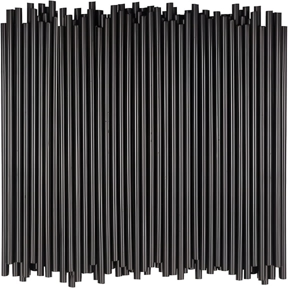 ACDANC 2026 New 100 Pack Plastic Straws,10" Long Disposable Straw Individually Wrapped,Black for Parties, Restaurants, Cafes, Events, Beverages, Travel, Picnics, Takeout
