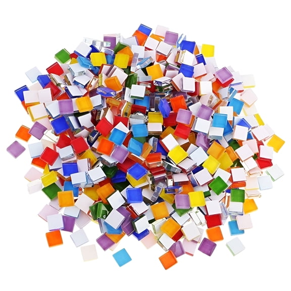 ACDANC 2026 New 100Pcs Mixed Assorted Color Square Glass Mosaic Tiles Diy Hand Crafts Art Set,For Mosaics,Home Decor,Diy Projects,Art Crafts,Scrapbooking,Wall Decorations.