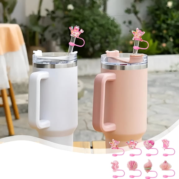 ACDANC 2026 New 10Mm Reusable Straw Topper Cute Plastic Drinking Plug Portable Protector Decorative Accessories for Party Gift Travel Protection Barware Decor Eco-Friendly Choice