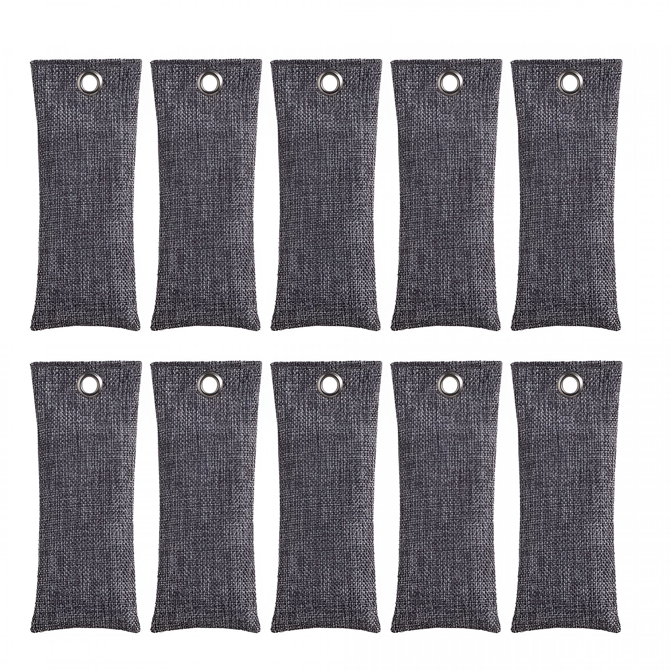 ACDANC 2026 New 10Packs 75G Activated Charcoal Air Purifying Bag Bamboo Charcoal Natural Home Odor Absorber Deodorizer and Moisture Eliminator (10Pcs Gray)