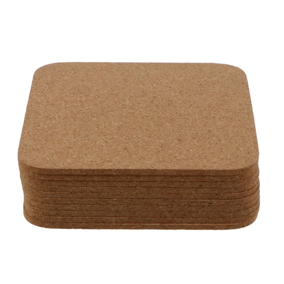 ACDANC 2026 New 10Pcs Blank Cork Coasters Square Cup Mat Heat Insulation Coasters for Home for Coffee Table, Dining Table, Kitchen, Office