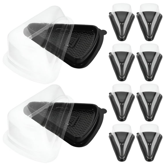 ACDANC 2026 New 10Pcs Clear Plastic Cake Slice Containers for Weddings and Desserts, for Parties, Events, Gift Packaging, Cake Storage, Dessert Display
