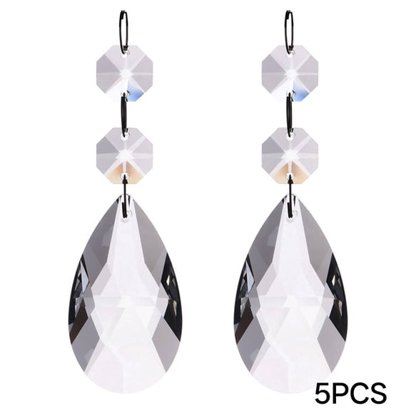 ACDANC 2026 New 10Pcs Crystal Material Prism Brilliant Luster Chandelier Crystals for Chandelier Window Decor Silver-1
