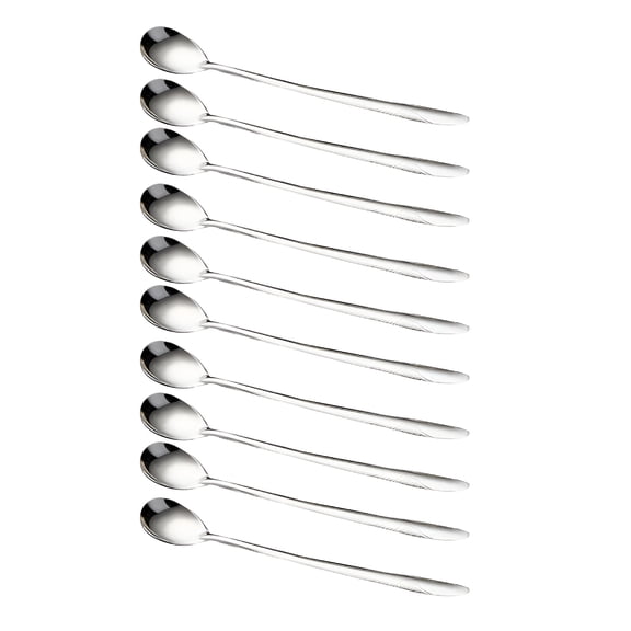 ACDANC 2026 New 10Pcs Long Handle Stainless Steel Coffee Ice Cream Dessert Tea Spoon Tableware Ice Tea Spoons for Kitchen,Cafe,Restaurant,Home