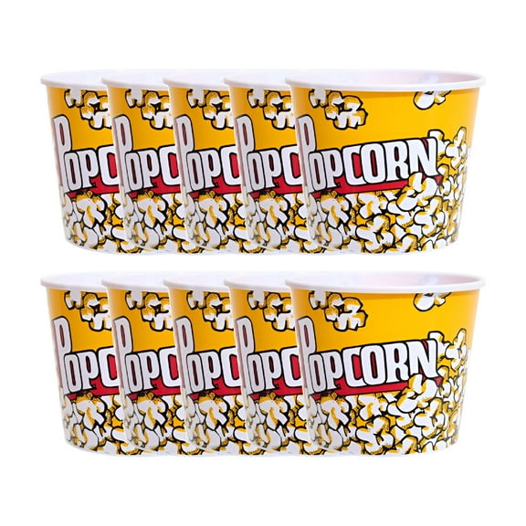 ACDANC 2026 New 10Pcs Reusable Plastic Classic Popcorn Container Popcorn Bucket Box Buckets for Movie Night,Party,Home Theater,Kids Snack Time