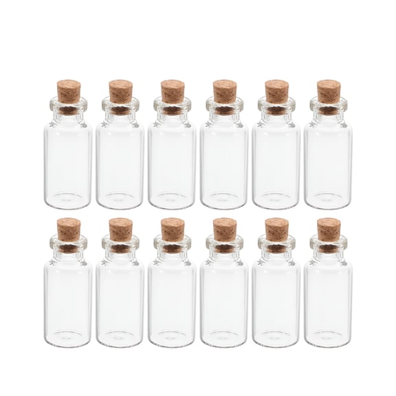 ACDANC 2026 New 12 Pcs Empty Glass Bottle Tiny Bottles Mini Jar Wishing Bottles Tiny Glass Jars Glass Vials with Corks for Crafts, Diy Projects, Gift Making, Wedding Favors, Message Bottles