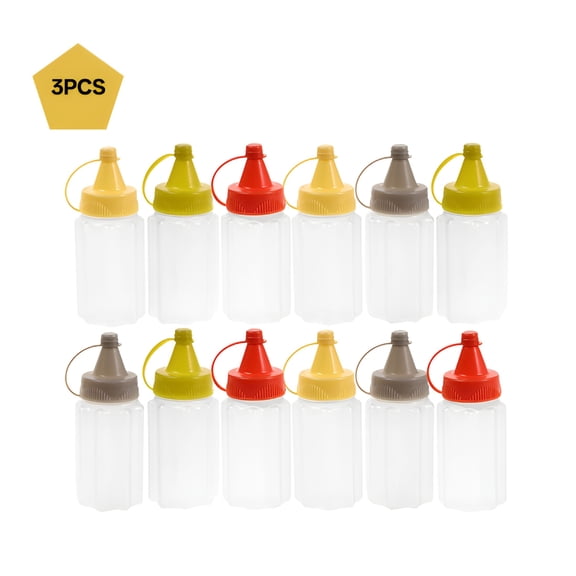 ACDANC 2026 New 12Pc Mini Condiment Squeeze Bottles Sauces Bottle Ketchup Bottles Grilling Syrup Container for Salad Dressings Liquids Ketchup for Bbq, Grilling, Picnics, Parties, Kitchen, Meal Prep