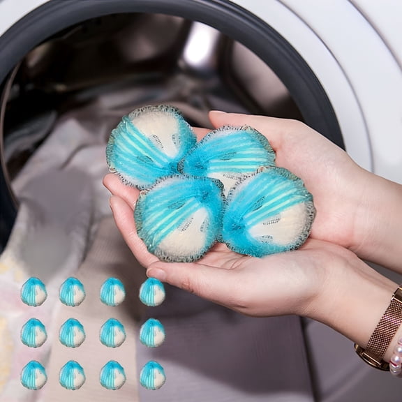 ACDANC 2026 New 12Pcs 1.4" Pet Hair Remover for Laundry Hair Lint Grabbing Laundry for Washing Machine Wash Ball Cleaning Reusable Dryer Balls Washer and Dryer Ball Remover Long Hair