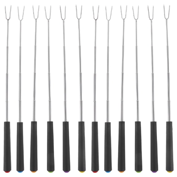 ACDANC 2026 New 12Pcs Extendable Long Smores Sticks Hot Dog Sticks for Campfire Marshmallow Roasting Sticks Telescoping Heavy Duty Campfire Forks Roasting Sticks for Camping, Backyard, Picnic, Beach