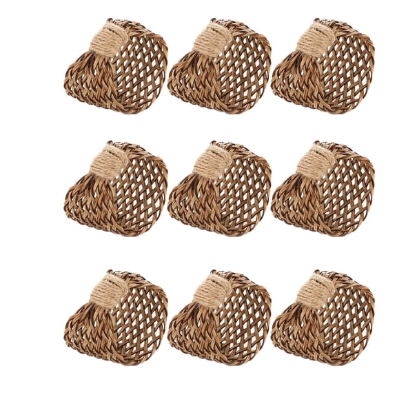 ACDANC 2026 New 12Pcs Pearl Napkin Rings Elegant Curved Napkin Rings Handcrafted Mesh Napkin Rings Boho Inspired Rings for Dining Decor for Wedding Party Dinner Brown C