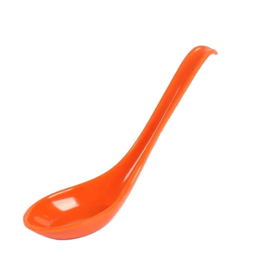 ACDANC 2026 New 12Pcs Soup Spoons Melamine Resin Construction Ceramic Spoon Smooth Edges Asian Spoon for Soup Rice Noodles Orange