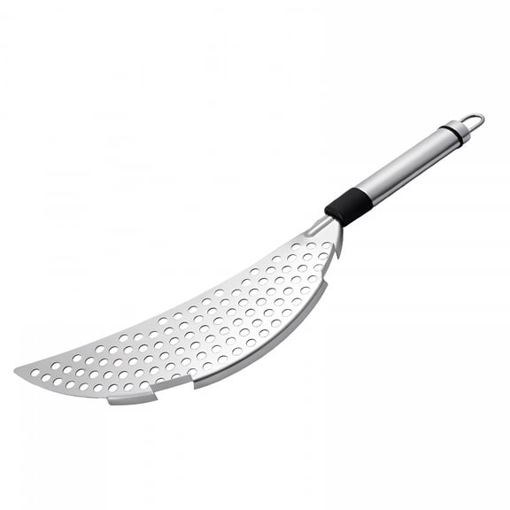 ACDANC 2026 New 14.372.60.63Inch Crescent Pot Strainer Stainless Steel Grease Pasta Strainer Insert Drainer with Handheld for Different Pot Pan Kitchen Tool -Silver