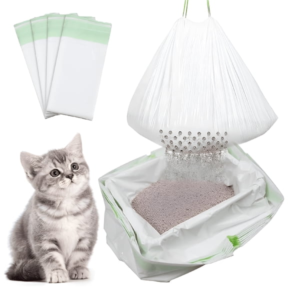 ACDANC 2026 New 14 Count Cat Litter Box Liners, 37X18 Inch Heavy Duty Self-Cleaning Cat Litter Bags with Drawstring, Disposable Tear-Resistant Poop Bag for Pets