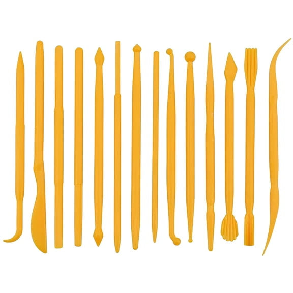 ACDANC 2026 New 14Pcs Set Plastic Crafts Clay Modeling Tool Pottery Carving Tools for Shaping and Sculpting for Ceramics Clay Pottery(14 Pcs Plastic -Yellow)
