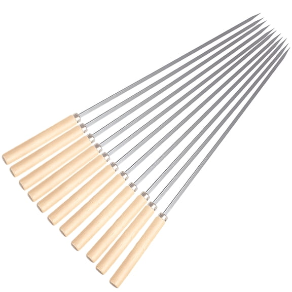 ACDANC 2026 New 16 1/2" Kabob Skewers,Stainless Steel Bbq Skewers Set,Flat Barbecue Skewers,Reusable Bbq Sticks,Metal Grilling Skewers for Shish Vegetables and More,Wooden Handle,12 Packs