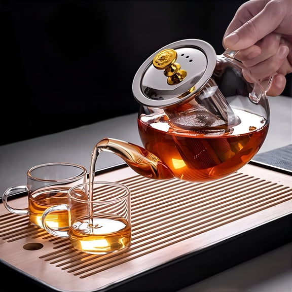 ACDANC 2026 New 16Oz (400Ml) Clear Glass Tea Pot Set with Infuser  High Borosilicate Stovetop Teapot for Loose Leaf Tea,Herbal Infusions,And Blooming Teas Heat-Resistant Tea Maker with Handle