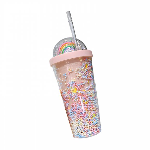 ACDANC 2026 New 18.6 Oz Pink Bubble Portable Frozen Magic Slushie Cup for Home,Office,Outdoor,Party Plastic Tumbler