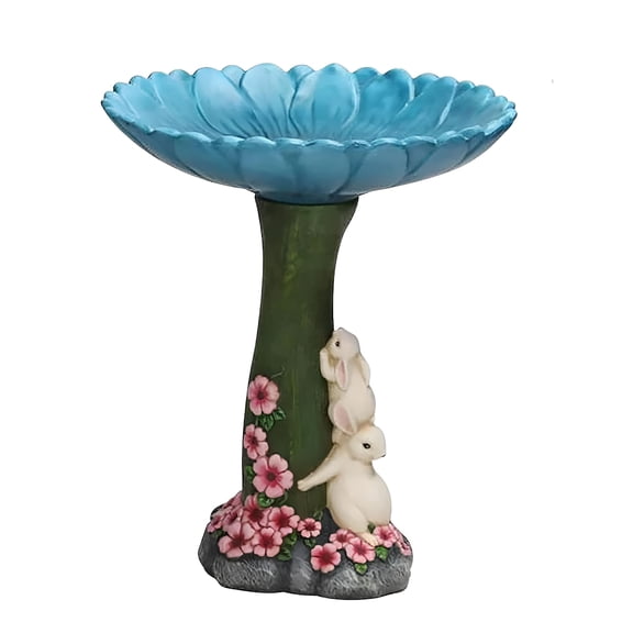 ACDANC 2026 New 1Pc Outdoor Garden Bird Bath Statue Antique Decor Birdfeeder Birdbath Cartoon Rabbit for Garden, Patio, Yard, Balcony