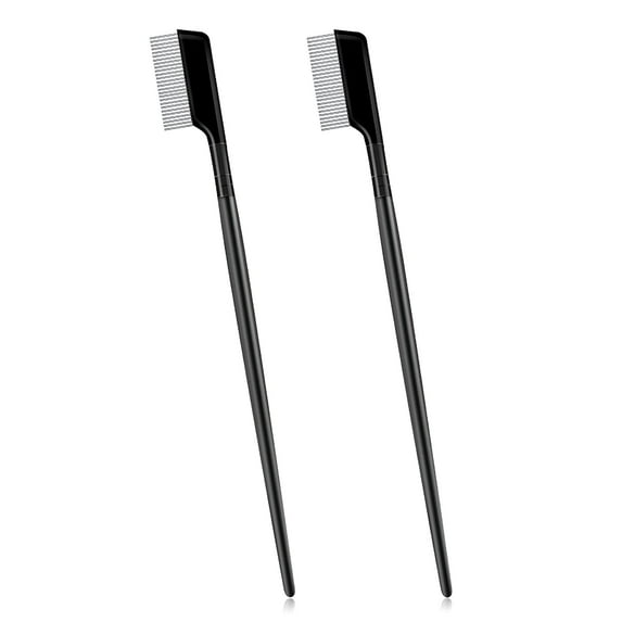 ACDANC 2026 New 2 Pack Eyelash Comb,Eyelash Separator Comb Curler,Eyelash Brush Comb with Metal Teeth-Mascara Separated Lash Comb-Eyebrow Brush Comb Makeup Brush Kit-Black