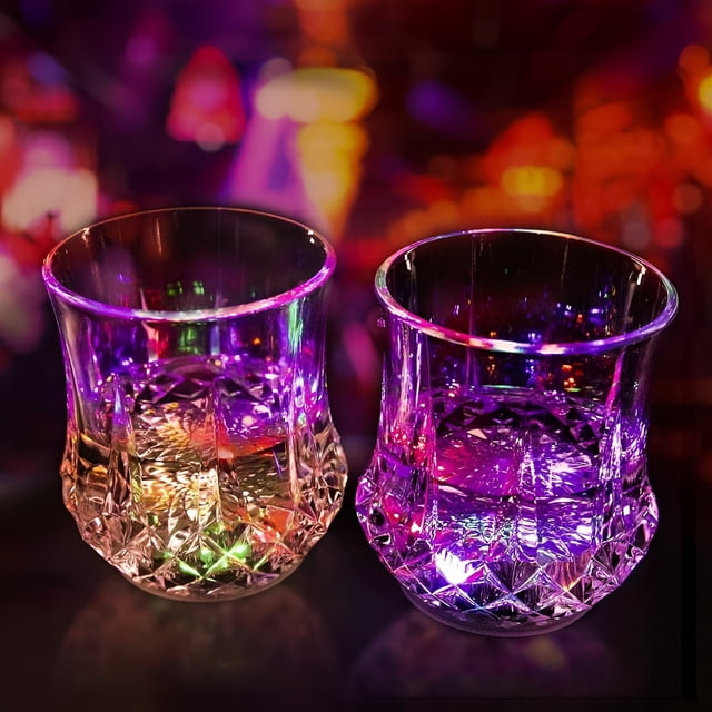 Eyeglass Sign Led ACDANC 2026 New 2 Packs Flash Light Up Cups Liquid Activated Multicolor ...