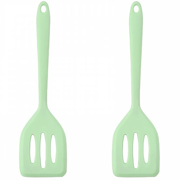 ACDANC 2026 New 2 Packs Small&Large Slotted Silicone Turner Heat Resistant Kitchen Spatula Flipper,Food Grade Flexible Wide Seamless Rubber Cooking Utensil for Egg,Burger in Nonstick Cookware